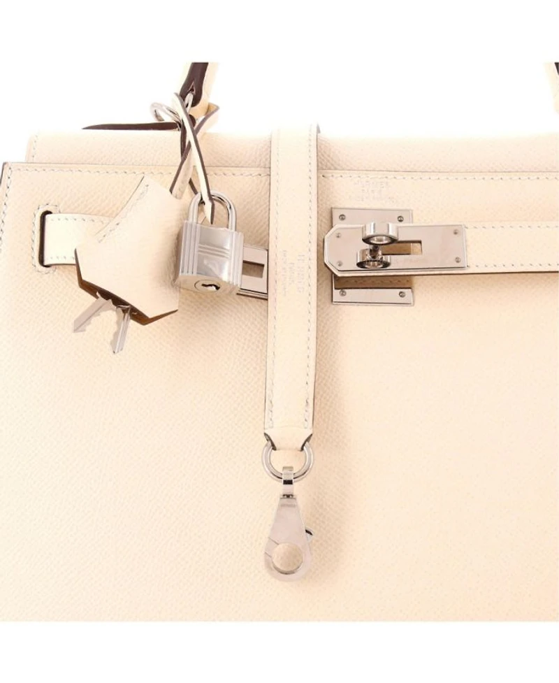 Kelly 28 Handbag Verso Epsom with Palladium Hardware