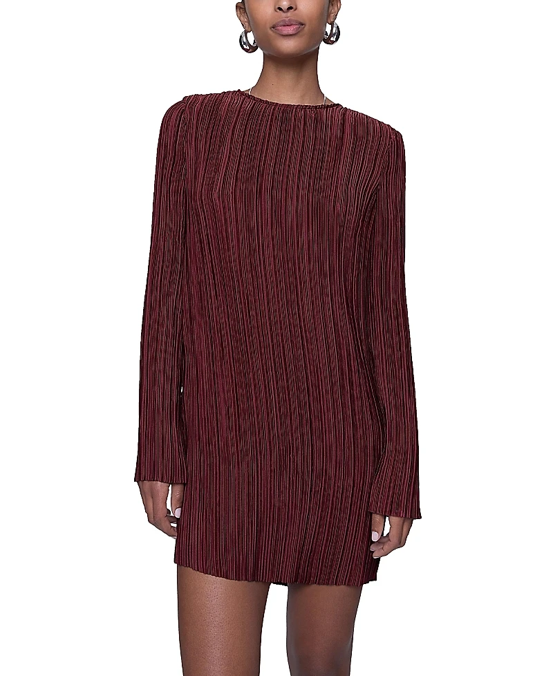 Rebecca Minkoff Iris Pleated Long Sleeve Mini Dress