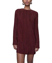 Rebecca Minkoff Iris Pleated Long Sleeve Mini Dress