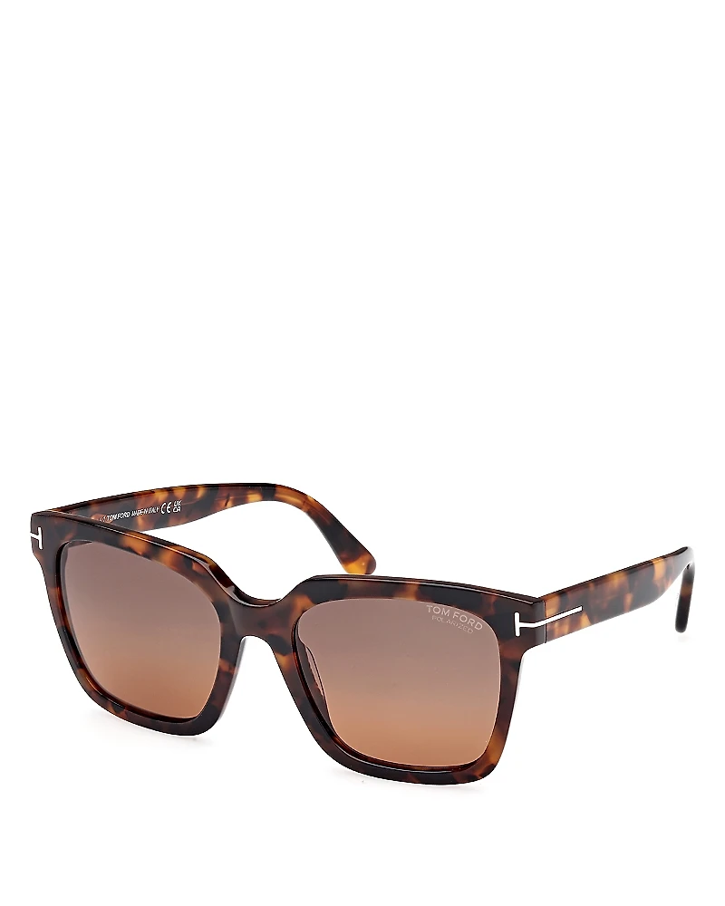 Tom Ford Polarized Square Sunglasses, 55mm
