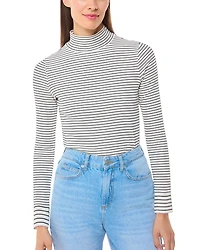 Ribbed High Neck Top