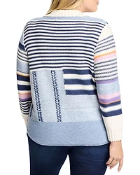 Pattern Play Button Front Cardigan