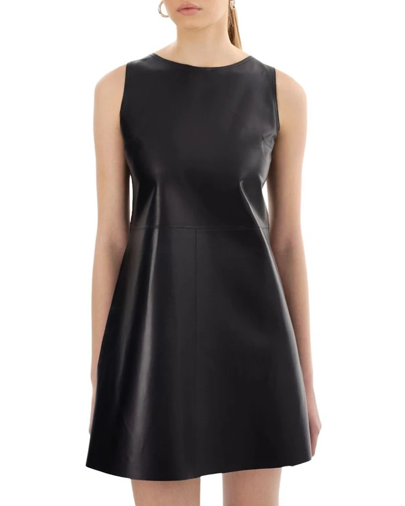 Lozana Reversible Leather Mini Dress