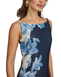 Boat Neck Sleeveless Midi Dress