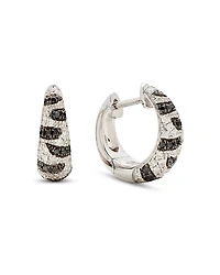 Yvonne Leon 18K White Gold Paire de Creoles Diamants White Topaz Hoop Earrings