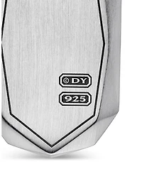 Men's Torqued Faceted Amulet in Sterling Silver with Diamonds