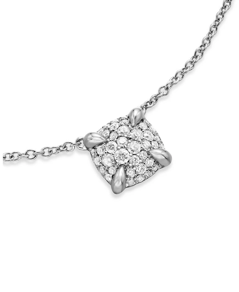 Sterling Silver Petite Châtelaine® Diamond Pavé Pendant Necklace, 16-18"