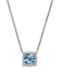 David Yurman Sterling Silver Chatelaine Blue Topaz & Diamond Pendant Necklace, 18 - Exclusive