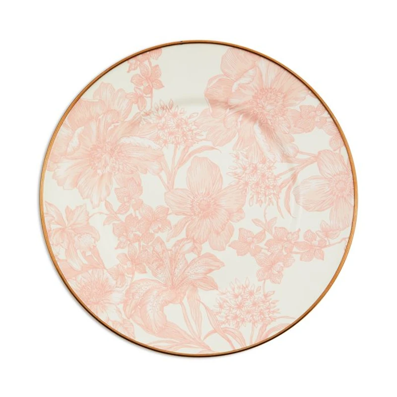 Rosy English Garden Enamel Salad/Dessert Plate