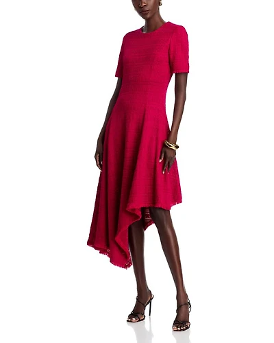 Textured Fit & Flare Midi Dress