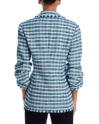 Matilda Tweed Fringe Trim Blazer