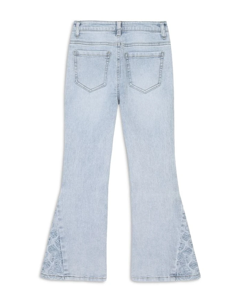 Girls' Floral Embroidered Flare Leg Jeans - Big Kid
