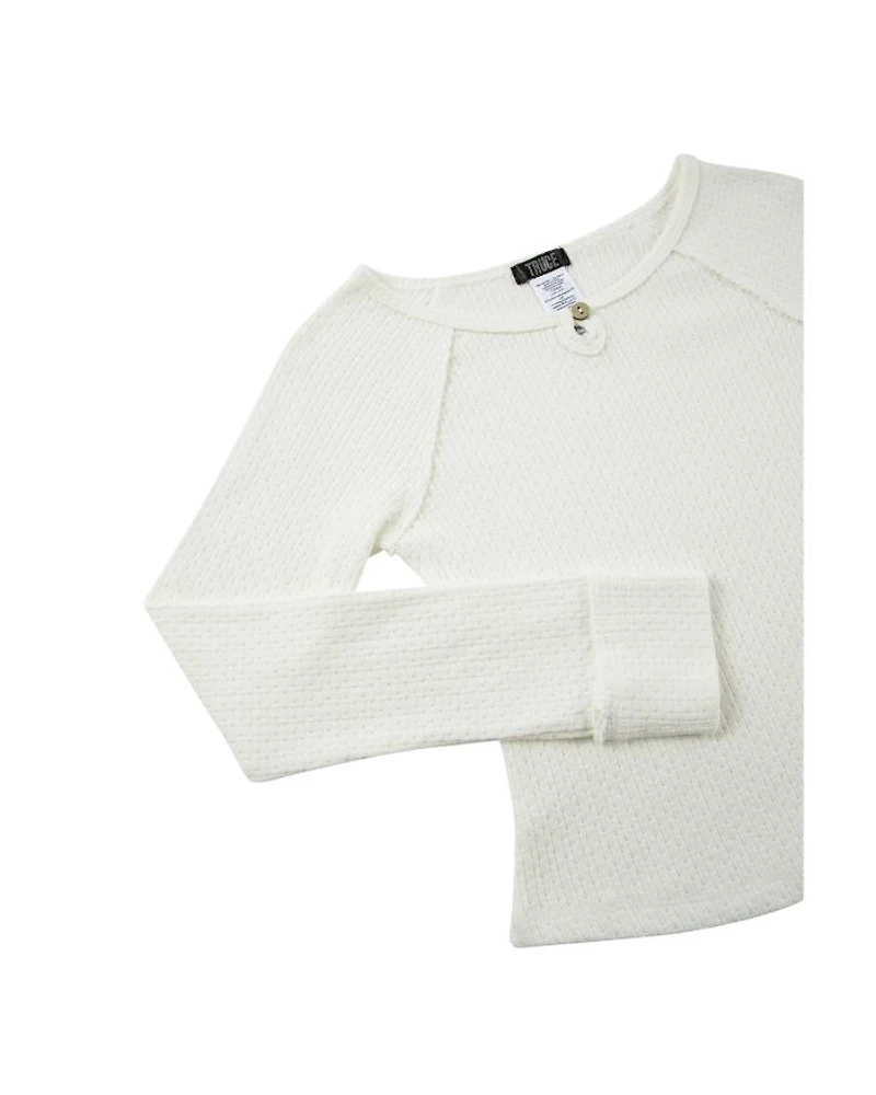 Girls' Keyhole Knit Top - Big Kid