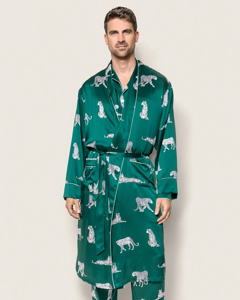 Men's Mulberry Silk Panthère de Nuit Robe