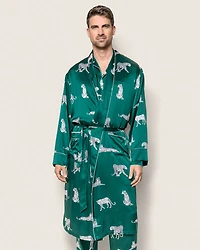 Men's Mulberry Silk Panthère de Nuit Robe