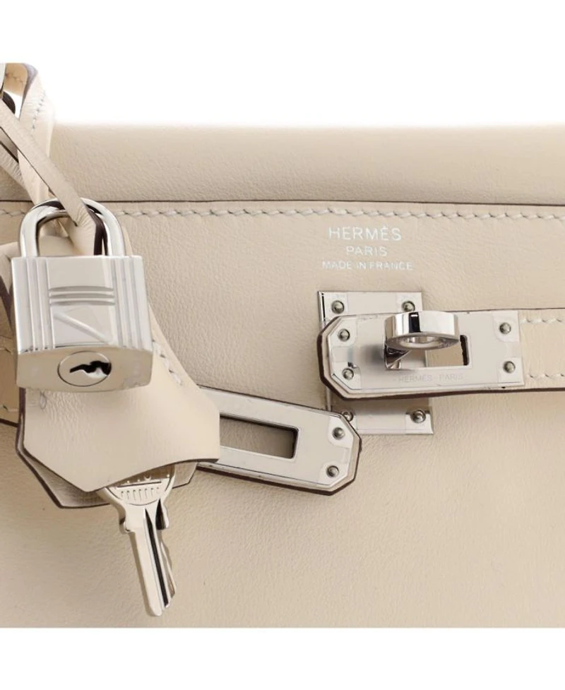Kelly 25 Handbag Light Swift with Palladium Hardware