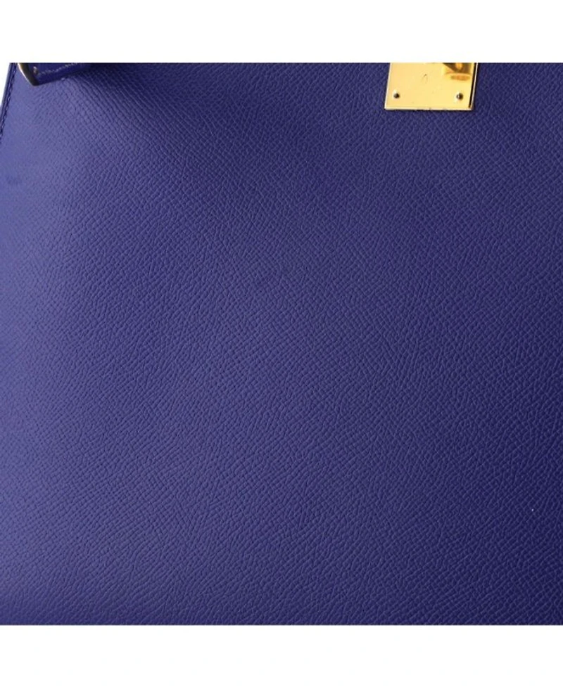 Kelly 32 Handbag Blue Epsom with Gold Hardware