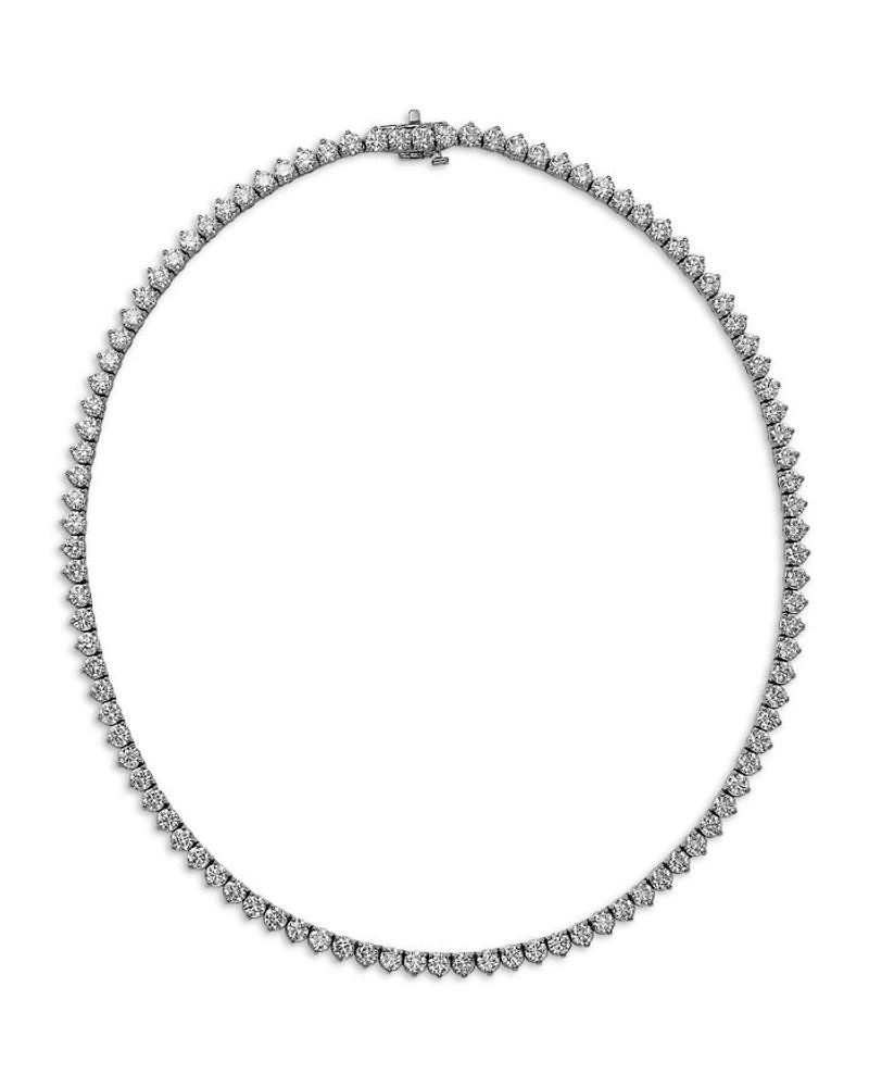 Certified Lab Grown Diamond Tennis Necklace 18K White Gold, 15.0 or 20.0 tcw