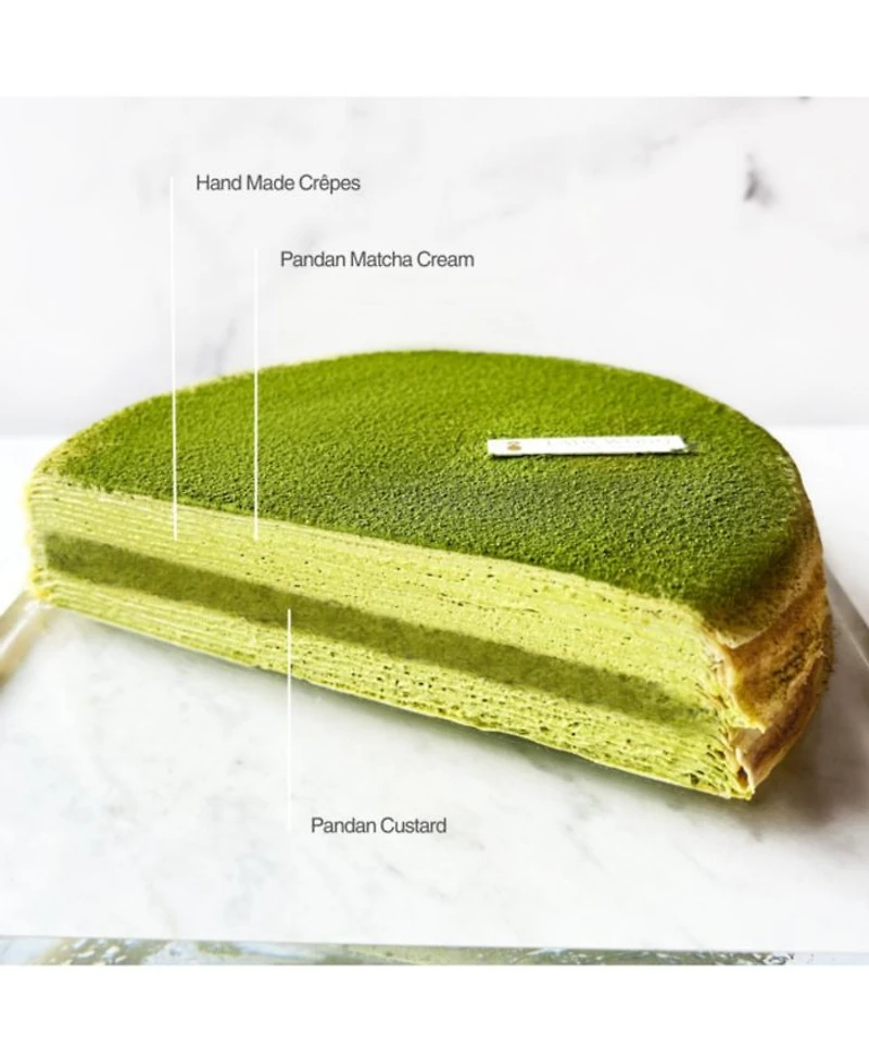 Pandan Matcha Mille Crepe Cake