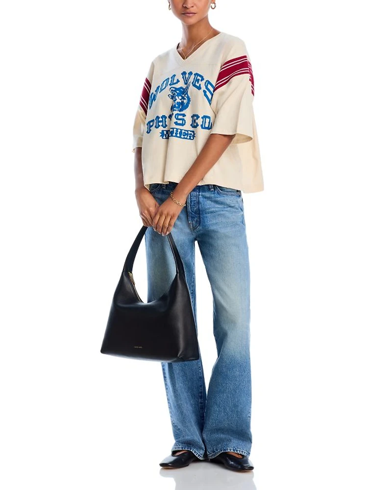 The Dodger High Rise Button Sneak Jeans Wipeout