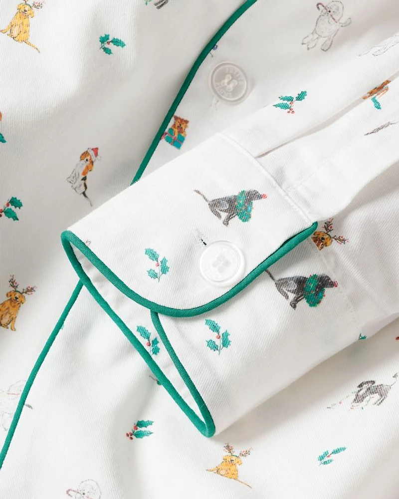 Jingle Paws Brushed Cotton Twill Printed Pajama Set