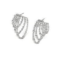 Nadri Cabaret Cubic Zirconia Multi Row Hoop Earrings