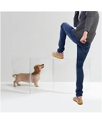 Clear Freestanding Pet Gate Zig Zag