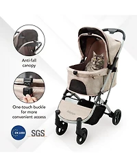 Evolution Speedy Fold Pet Buggy, Best Foldable Dog-Cat Pet Stroller, 4-Wheel Medium Dog Buggy