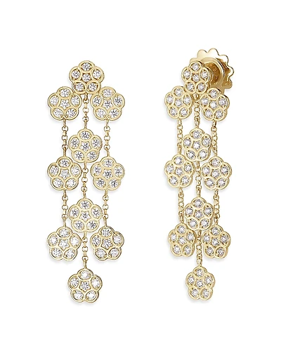 Roberto Coin 18K Yellow Gold Diamond Daisy Chandelier Earrings