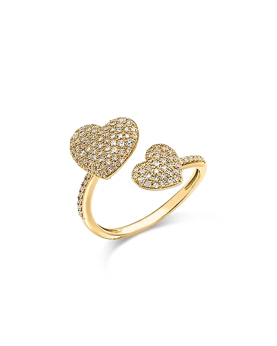 Bloomingdale's Fine Collection Diamond Pave Heart Bypass Ring