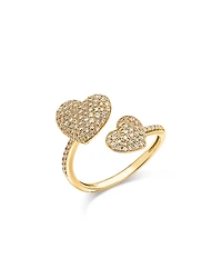 Bloomingdale's Fine Collection Diamond Pave Heart Bypass Ring