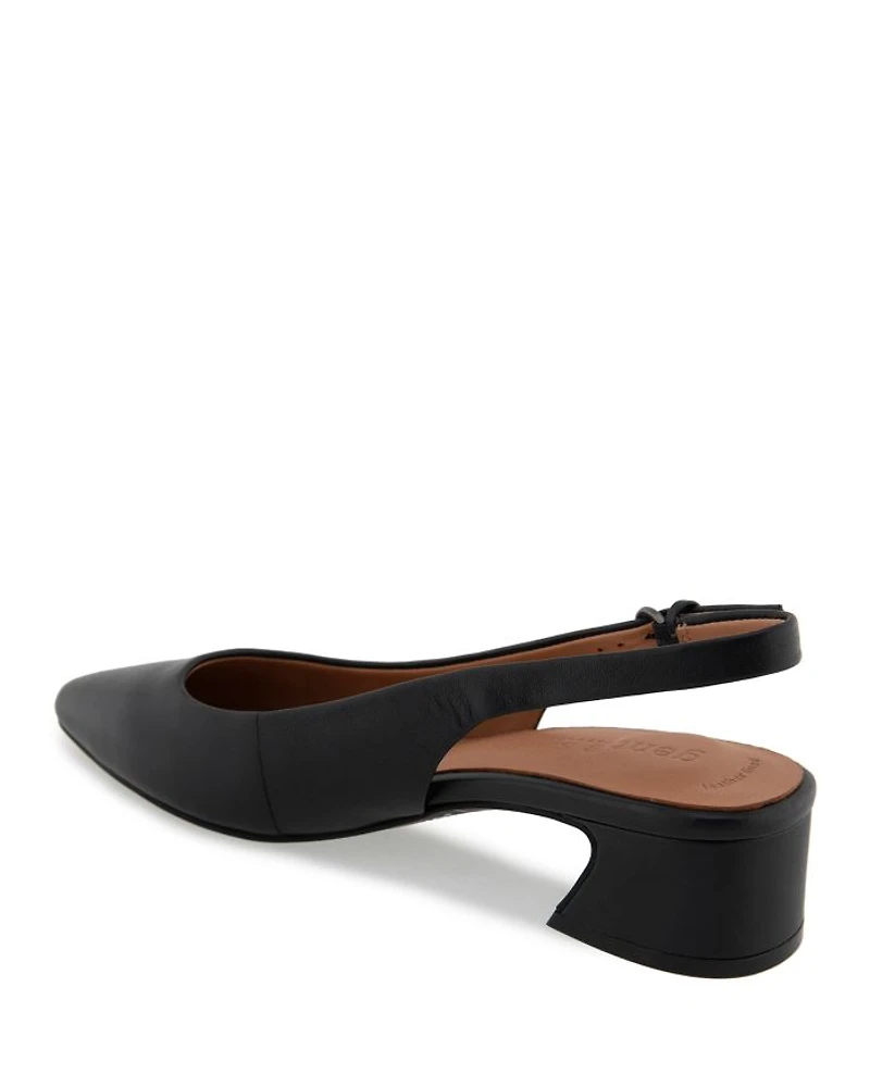 Women's Georgia Pointed Toe Slingback Block Heel Pumps