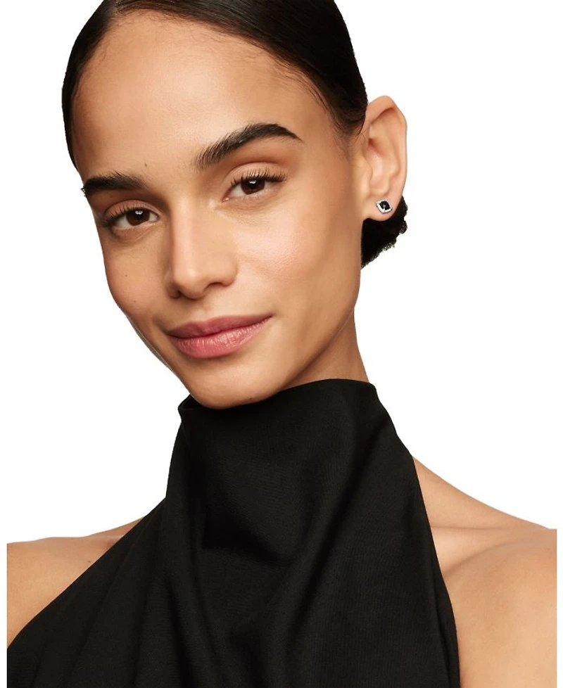 Sterling Silver Chateline Gemstones & Diamond Stud Earrings - Exclusive