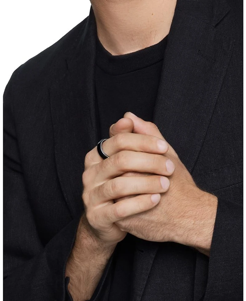 Men's Streamline® Band Ring Black Titanium, 6mm