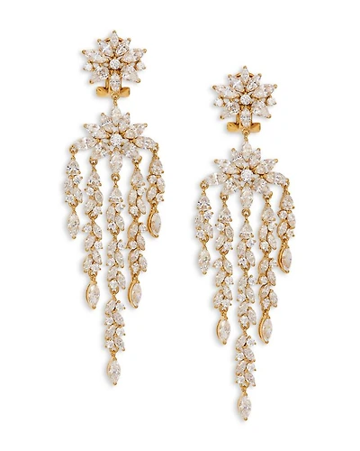 Sav Cubic Zirconia Cluster Chandelier Earrings