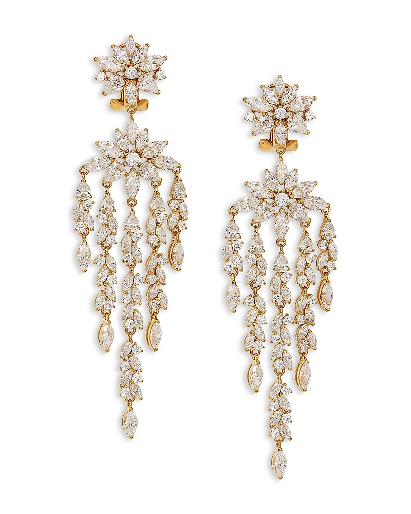 Nadri Sav Cubic Zirconia Cluster Chandelier Earrings