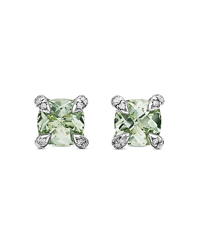 David Yurman Chatelaine Stud Earrings with Prasiolite and Diamonds