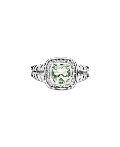 David Yurman Petite Albion Ring with Prasiolite & Diamonds