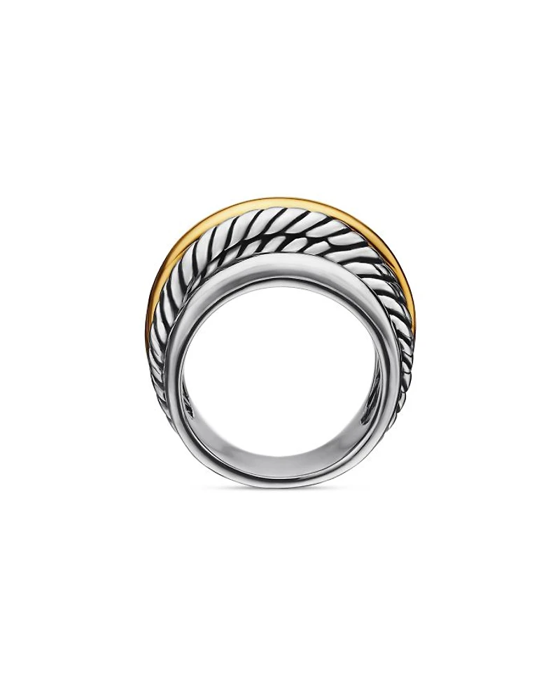 Crossover Narrow Ring with Gold