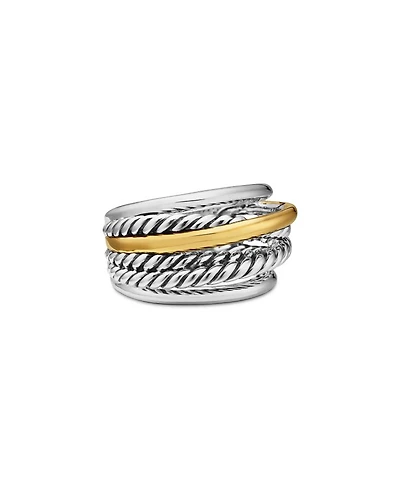 Crossover Narrow Ring with Gold