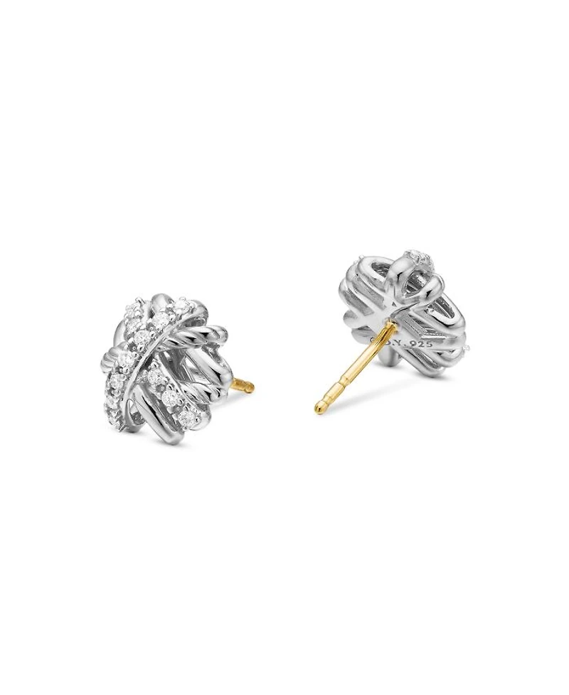 Crossover Earrings with Diamonds