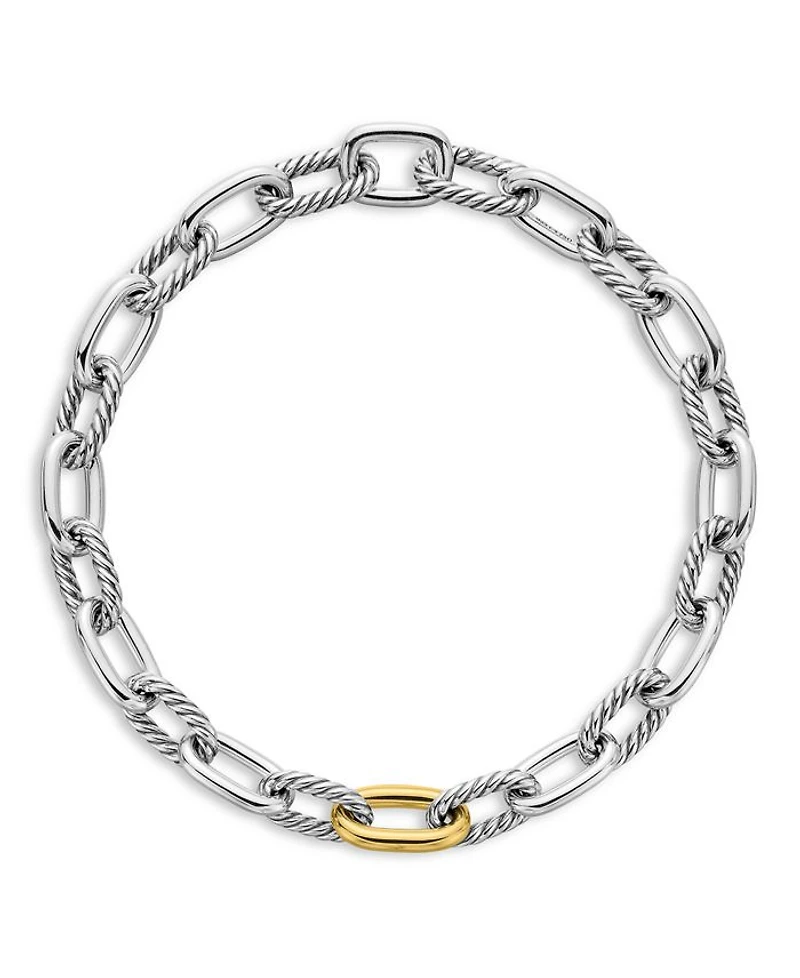 DY Madison® Chain Necklace Sterling Silver with 18K Yellow Gold, 13.5mm
