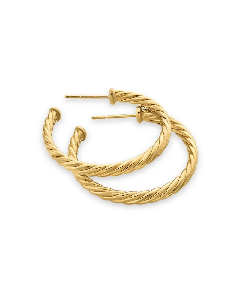Cablespira® Hoop Earrings in 18K Yellow Gold, 1in