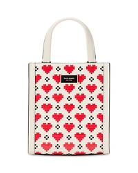 Manhattan Pixel Hearts Embossed Saffiano Leather Mini Tote