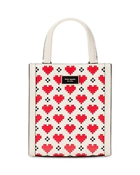 kate spade new york Manhattan Pixel Hearts Embossed Saffiano Leather Mini Tote