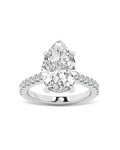Bloomingdale's Fine Collection Lab Grown Pear & Round Cut Diamond Engagement Ring