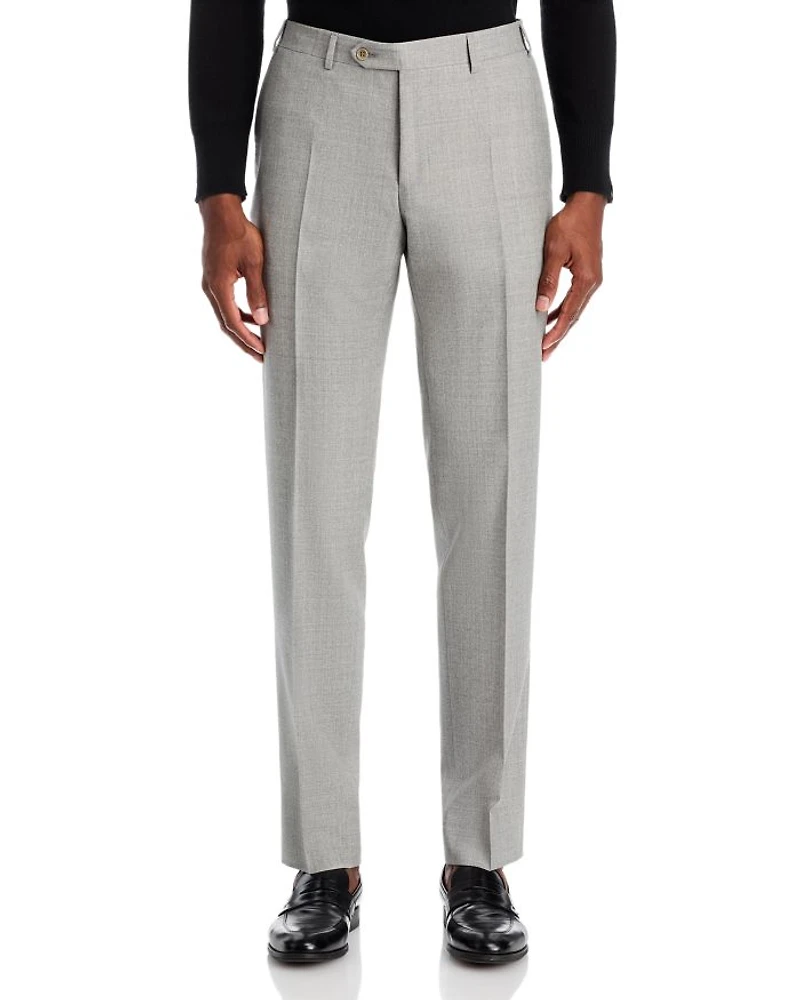 Capri Mélange Solid Slim Fit Dress Pants