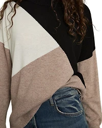 Color Blocked Crewneck Sweater