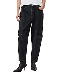 Allsaints Daisy Mae High Rise Cropped Tapered Cargo Jeans