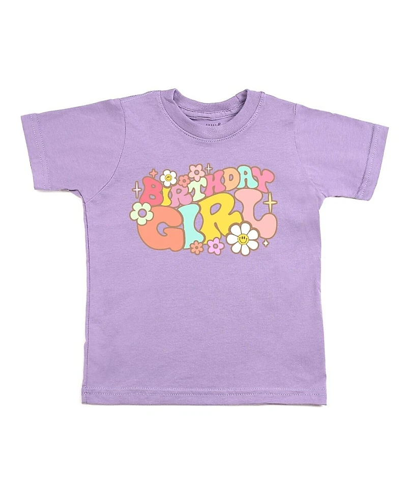 Sweet Wink Girls' Groovy Birthday Short Sleeve T-Shirt - Little Kid, Big Kid